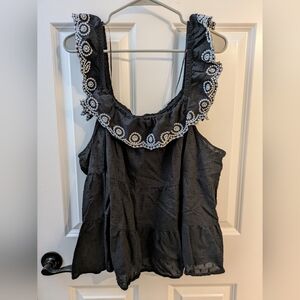 *3 For $15* Black Old Navy Sleeveless Embroidered Top w